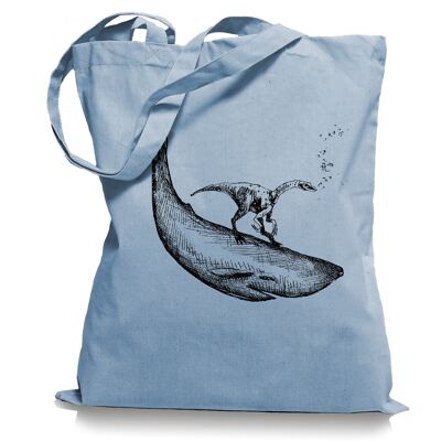 Dino Surfing - Dinosaur Whale Jute Bag Cloth Bag Carrying Case / Bag