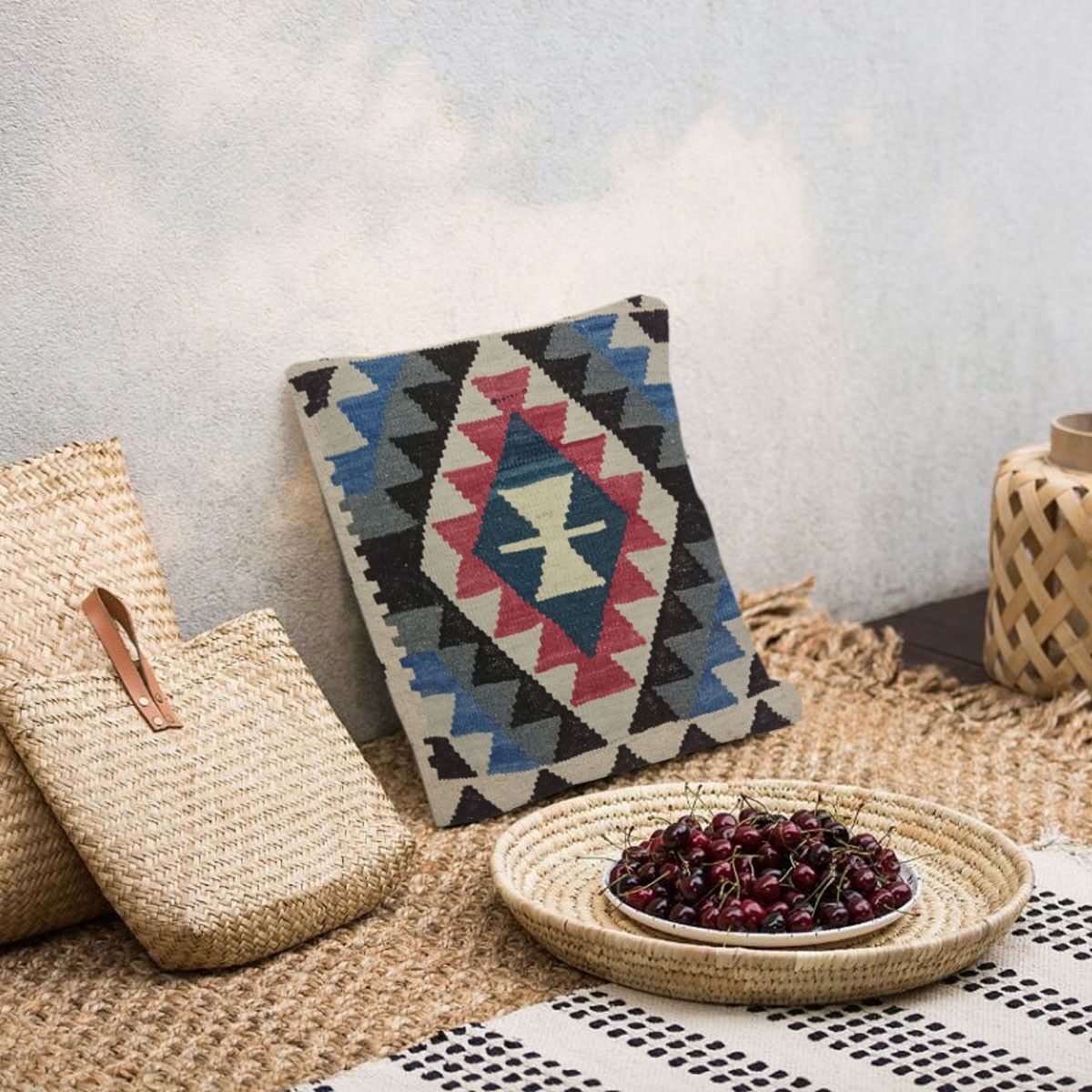 Fodera per cuscino Tosca intrecciata a mano in Kilim