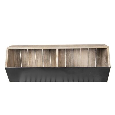 Wandrek metaal en hout 71x18x26 cm 1