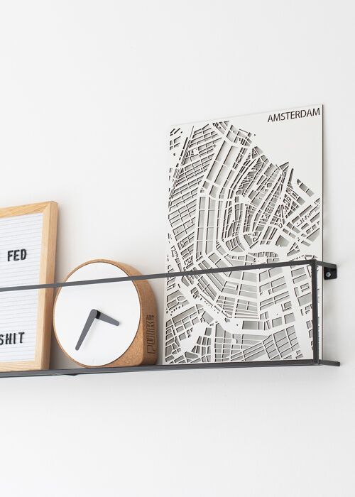 Lasered city map - Black, White or Oak coated MDF - A3