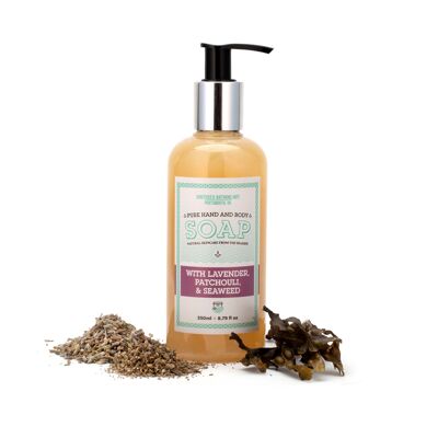 Pure Hand & Body Soap with Seaweed (choice of scents) - Lavender & Patchouli 250ml