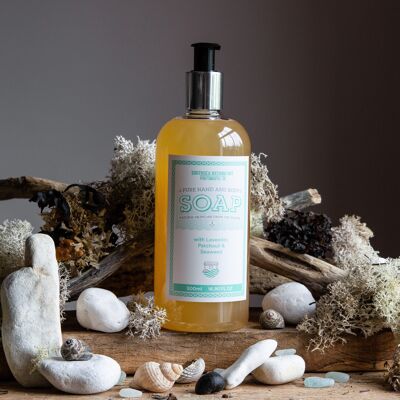 Pure Hand & Body Soap with Seaweed (choice of scents) - Lavender & Patchouli 500ml