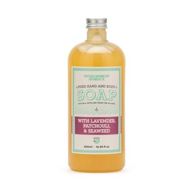Pure Hand & Body Soap with Seaweed (choice of scents) - Lavender & Patchouli 500ml - NO PUMP