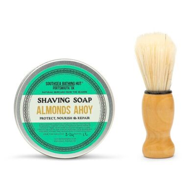 Shaving Soap: Almonds Ahoy (brush optional) - With Economy Shaving Brush