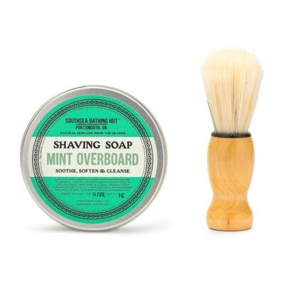 Shaving Soap: Mint Overboard (brush optional) - With economy Shaving Brush