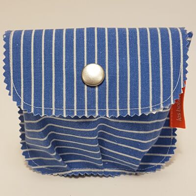 Zero-waste, 100% recycled: Pouch / soap case (or solid products) in waterproof tarpaulin - Stripes