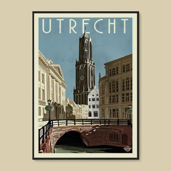 Affiche vintage de la ville d'Utrecht A4 2