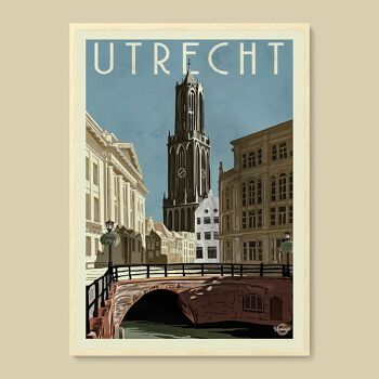 Affiche vintage de la ville d'Utrecht A4 3