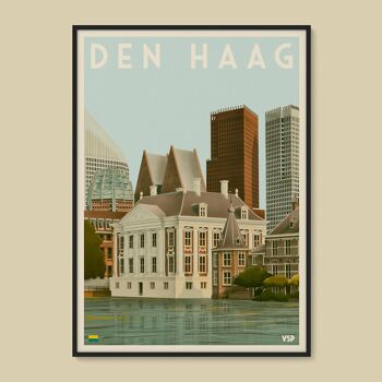 Affiche vintage de la ville de La Haye A4 2