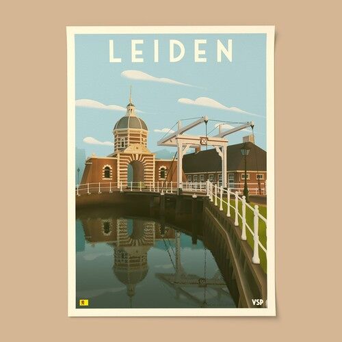 Leiden Vintage Stadsposter A2