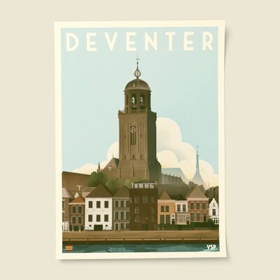 Deventer - Lebuinus Vintage City Poster A4