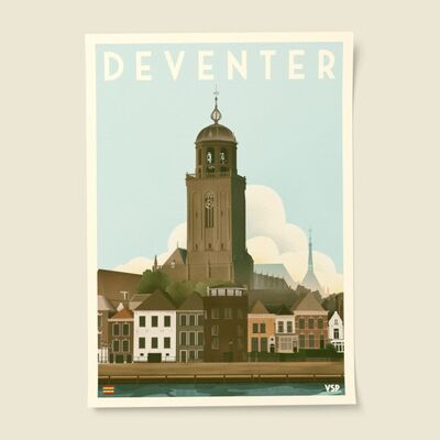 Deventer - Póster de la ciudad vintage de Lebuinus B2