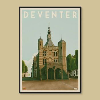 Deventer - De Waag Vintage Ville Affiche A4 2