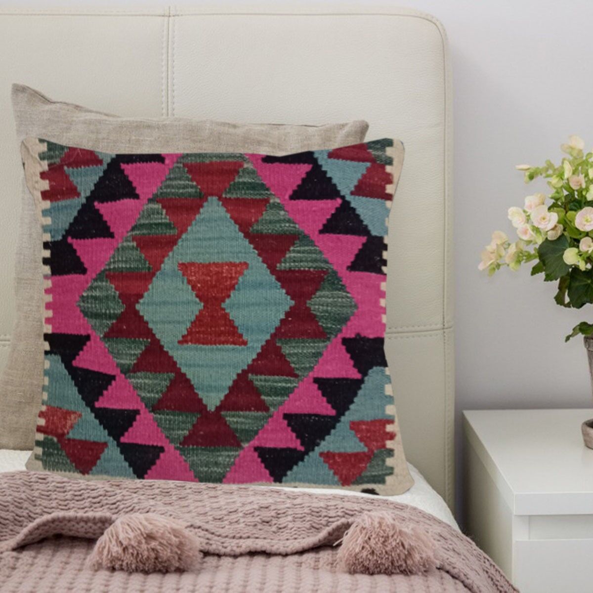 Fodera per cuscino Marshland intrecciata a mano in Kilim