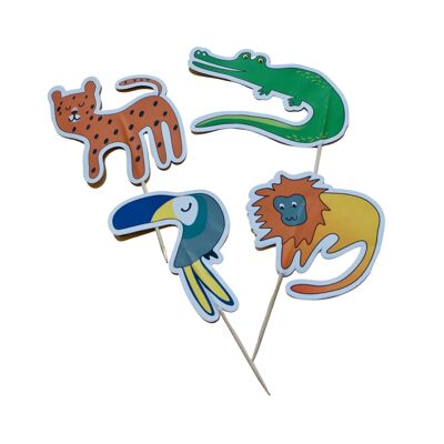 Tropical Animal Toppers (Set of 12)