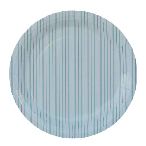 Mint Fine Stripes Plates (Set of 8)