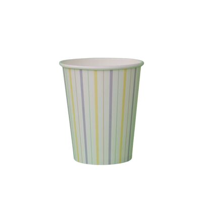 Mehrfarbige Tassen mit feinen Streifen (8er-Set)