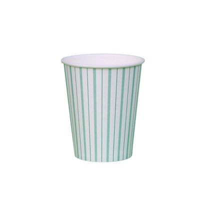 Mint Fine Stripes Cups (Set of 8)