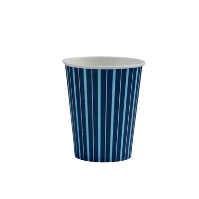 Bicchieri di carta a righe sottili blu navy (set di 8)