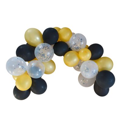 Black and Gold Balloon Garland Kit