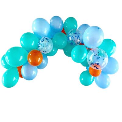 Orange, Mint Green and Blue Balloon Arch Kit