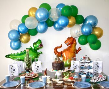 Forest Green Gold and Blue Balloon Garland Kit 2