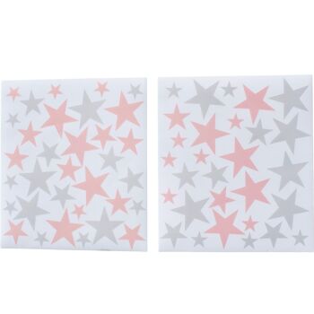 Stars Reusable Wall Decal - Pink & Grey (66 Pcs) 4