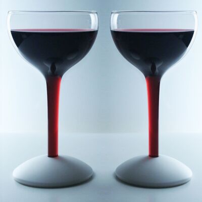 2 "Vintage" Design Glasses with a hollow stem!