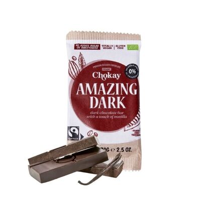 Bar die unglaubliche dunkle Bio-Schokolade