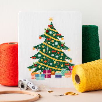 Kit de point de croix sapin de Noël, 155g 1