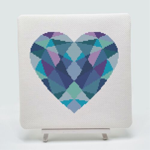 Geometric Heart Cross Stitch Kit , 145g