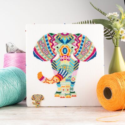 Mandala Elephant Cross Stitch Kit , 135g