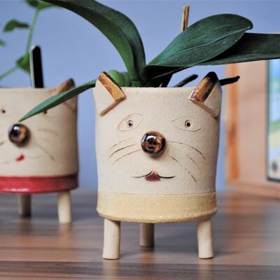 Cat Plant Pot Yellow With Legs