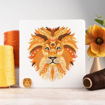 Kit point de croix Mandala Lion, 130g 1