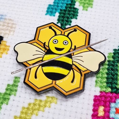 Bee Needle Minder for Cross Stitch, Embroidery, Sewing, Quilting, Needlework and Haberdashery