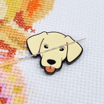Dog Needle Minder for Cross Stitch, Embroidery, Sewing, Quilting, Needlework and Haberdashery