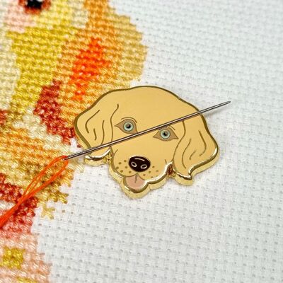 Dog Needle Minder for Cross Stitch, Embroidery, Sewing, Quilting, Needlework and Haberdashery