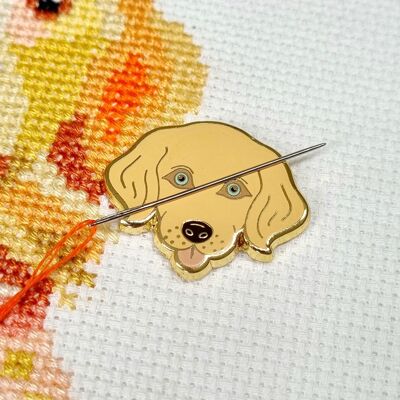 Dog Needle Minder para punto de cruz, bordado, costura, acolchado, costura y mercería