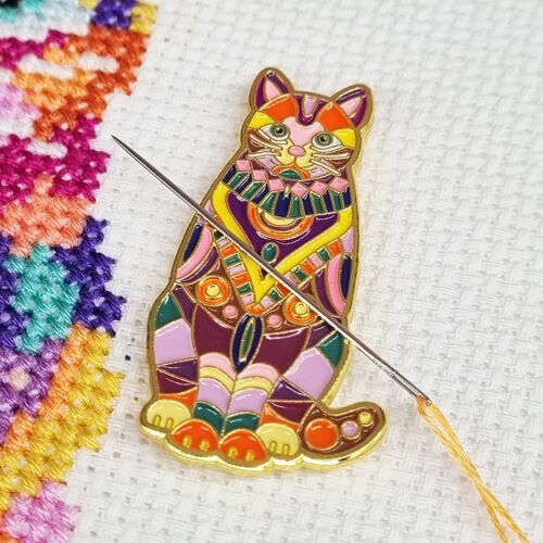 Mandala Cat Needle Minder for Cross Stitch, Embroidery, Sewing, Quilting, Needlework and Haberdashery