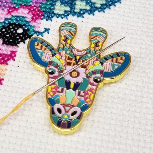 Mandala Giraffe Needle Minder for Cross Stitch, Embroidery, Sewing, Quilting, Needlework and Haberdashery