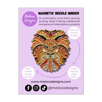 Mandala Lion Needle Minder pour point de croix, broderie, couture, courtepointe, couture et mercerie 2