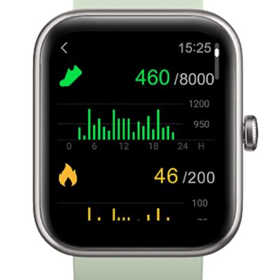 SW029C - Smarty2.0 Connected Watch - ALEXA - Silikonarmband - Chrono, Foto, Herzfrequenz, Blutdruck, Kurslayout