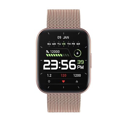 SW033G - Smarty2.0 Connected Watch - Silikonarmband - Chrono, Foto, Herzfrequenz, Blutdruck, Kurslayout