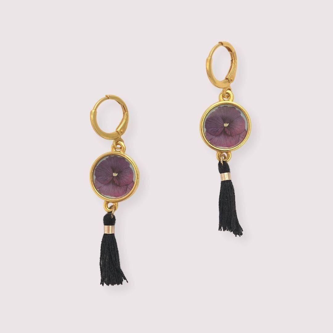 Orecchini di viole del pensiero