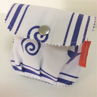 100% recycled: Pouch / soap case (or solid products) in waterproof tarpaulin and fabric - Marine