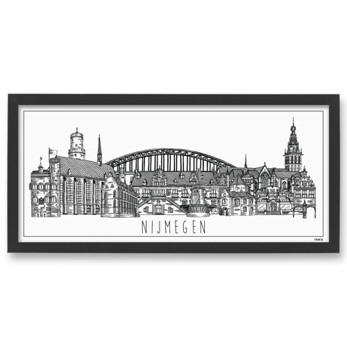 Poster Skyline Nijmegen 50 x 23