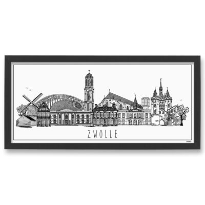 Póster Skyline Zwolle 50 x 23