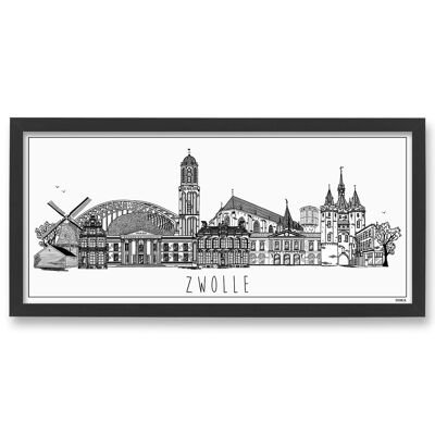 Affiche Skyline Zwolle 50 x 23