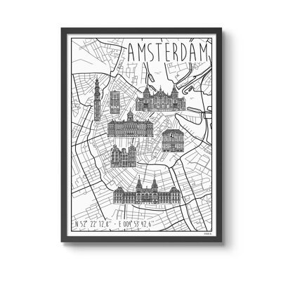 Affiche Amsterdam 30 x 40