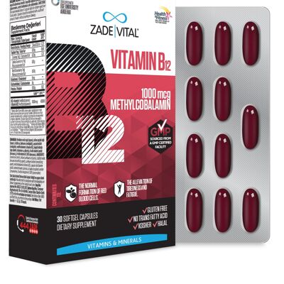 Zade Vital Vitamin B12 Blister 30 Capsules
